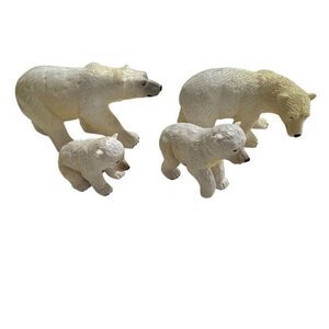 2015 Terra Battat Polar Bear Family Realistic Arctic Animals Set 4 Pcs
